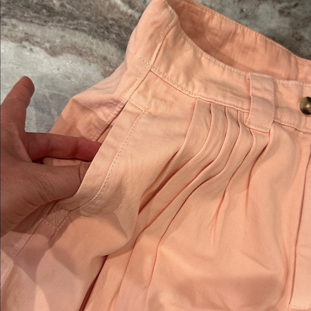 NEW Free People Sadie A-Line Long Pleated Women's Shorts Peach Blush Sz 0 & 4 - Picture 10 of 13